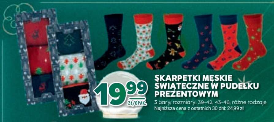 Skarpetki męskie świąteczne w pudełku prezentowym