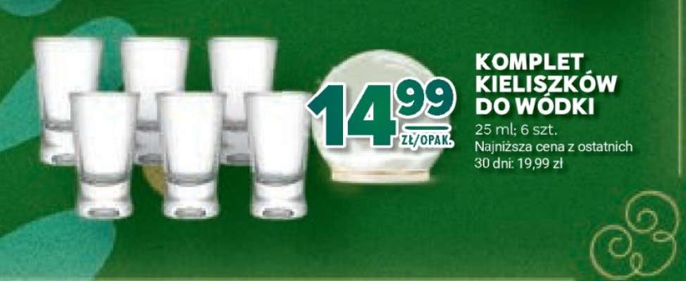 KOMPLET KIELISZKÓW DO WÓDKI