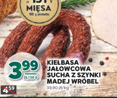 Kiełbasa Jałowcowa Sucha z Szynki Madej Wróbel