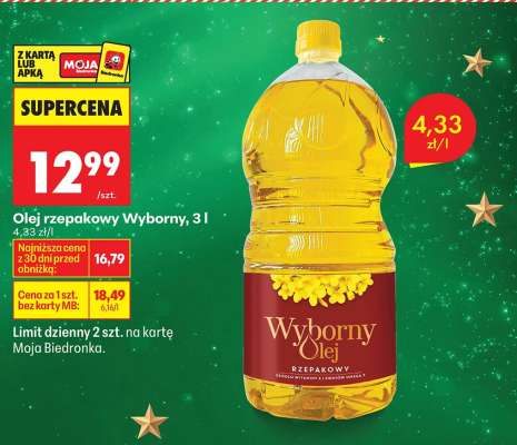 Olej rzepakowy Wyborny, 3 l