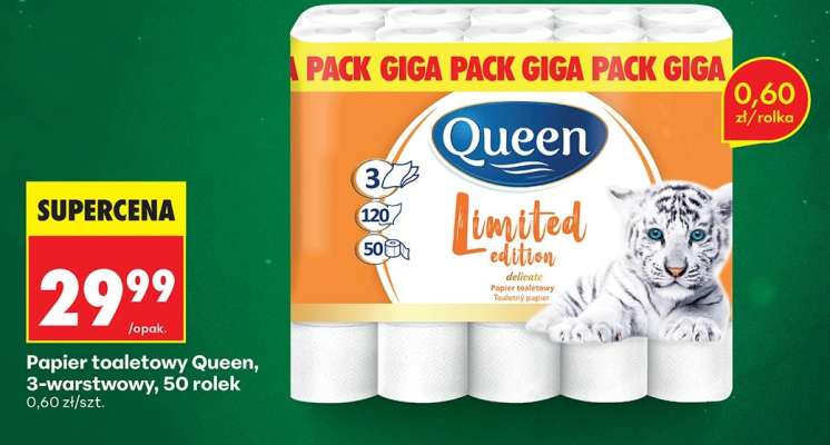 Papier toaletowy Queen, 3-warstwowy, 50 rolek