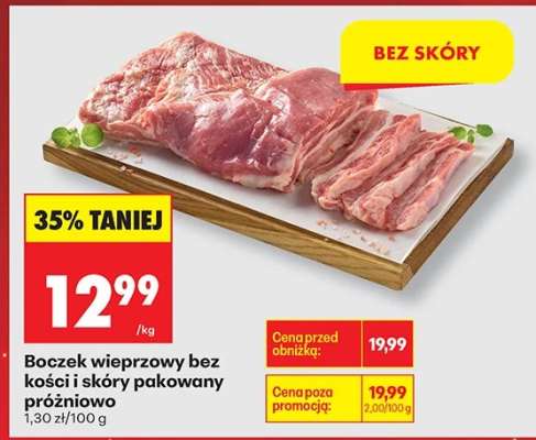 Boczek wieprzowy bez kości i skóry pakowany próżniowo