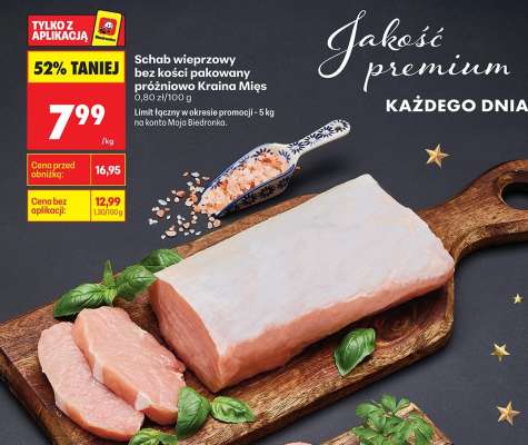 Schab wieprzowy bez kości pakowany próżniowo Kraina Mięs