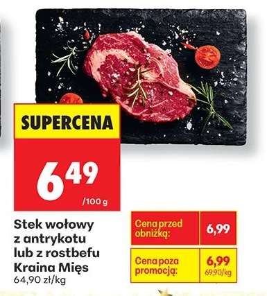 Stek wołowy z antrykotu lub z rostbefu Kraina Mies