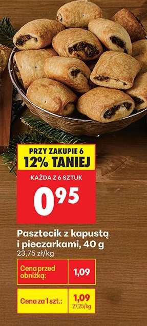 Pasztecik z kapustą i pieczarkami , 40 g