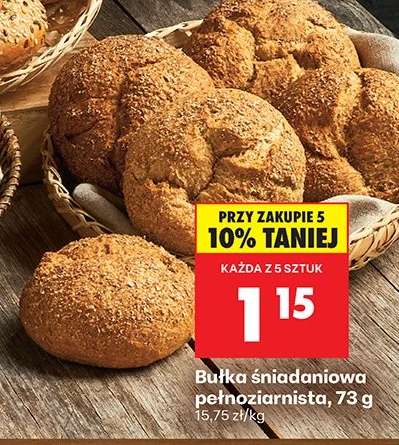 Bułka śniadaniowa pełnoziarnista, 73 g