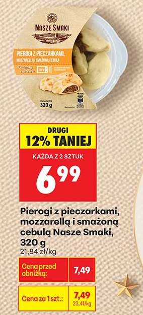 Pierogi z pieczarkami mozzarellą i smażoną cebulą Nasze Smaki , 320 g