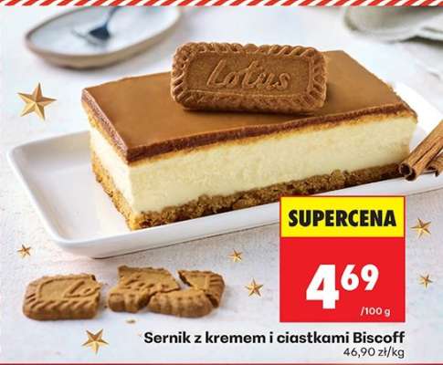 Sernik z kremem i ciastkami Biscoff