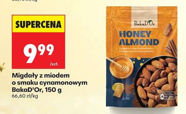 Migdały z miodem o smaku cynamonowym BakaD’Or, 150 g