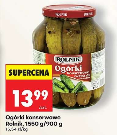 Ogórki konserwowe Rolnik, 1550 g/900 g
