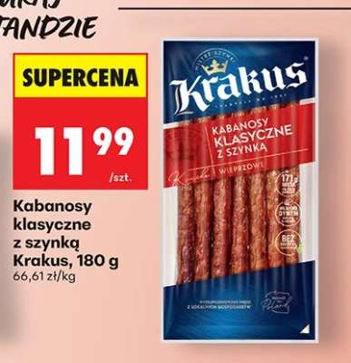 Kabanosy klasyczne z szynką Krakus 180 g