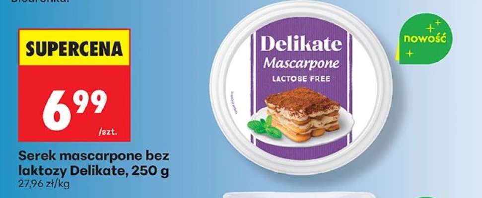 Serek mascarpone bez laktozy Delikate, 250 g