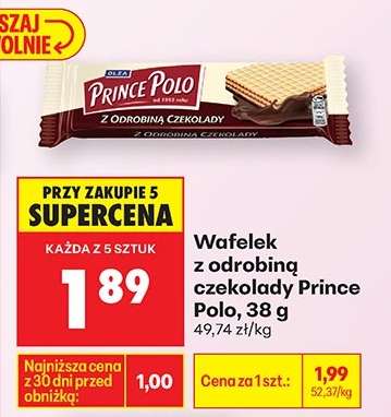 Wafelek z odrobiną czekolady Prince Polo, 38 g