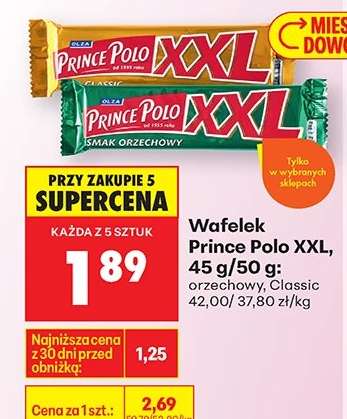 Wafelek Prince Polo XXL, 45 g/50 g