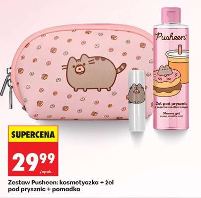 Zestaw Pusheen: kosmetyczka + żel pod prysznic + pomadka