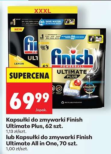 Kapsułki do zmywarki Finish Ultimate Plus, 62 szt.