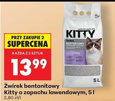 Żwirek bentonitowy Kitty o zapachu lawendowym, 5 l