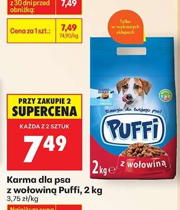 Karma dla psa z wołowiną Puffi, 2 kg