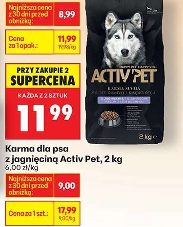 Karma dla psa z jagnięciną Activ Pet 2 kg