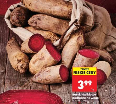 Buraki ćwikłowe podłużne na wagę