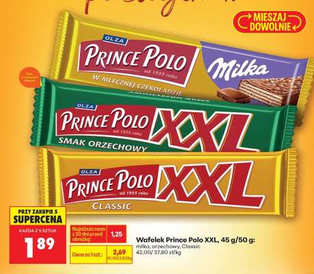 Wafelek Prince Polo XXL, 45 g/50 g
