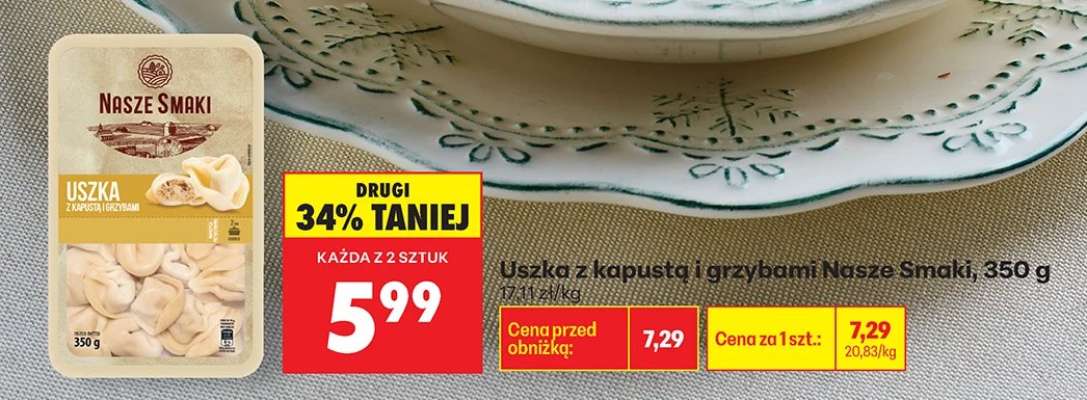 Uszka z kapustą i grzybami Nasze Smaki , 350 g
