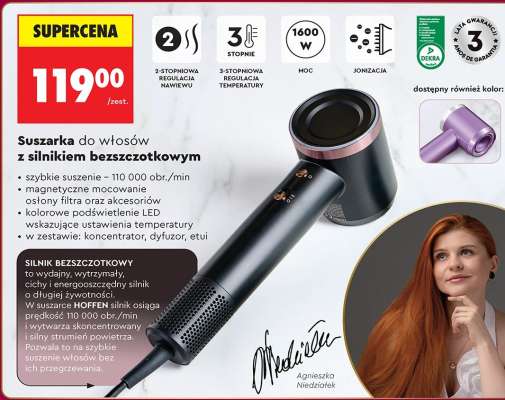 Suszarka do włosów z silnikiem bezszczotkowym