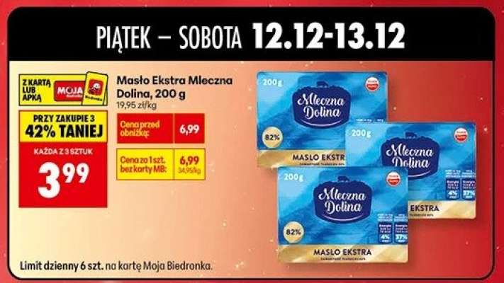 Masło Ekstra Mleczna Dolina 200 g