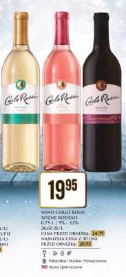WINO CARLO ROSSI RÓŻNE RODZAJE