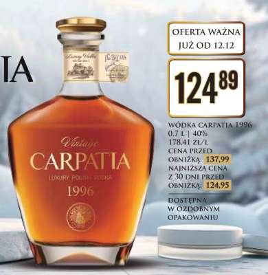 WÓDKA CARPATIA 1996