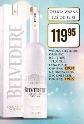 WÓDKA BELVEDERE ORGANIC
