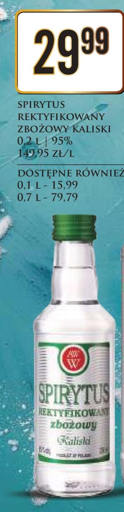SPIRYTUS REKTYFIKOWANY ZBOŻOWY KALISKI