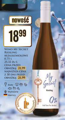 Wino My Secret Riesling Bezalkoholowe