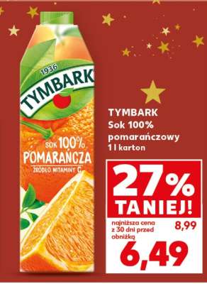 TYMBARK Sok 100% pomarańczowy 1 l karton