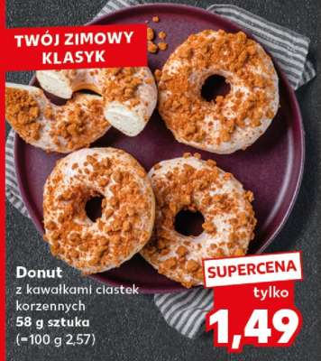 Donut z kawałkami ciastek korzennych