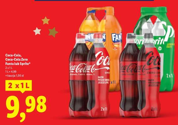 Coca-Cola, Coca-Cola Zero, Fanta lub Sprite*