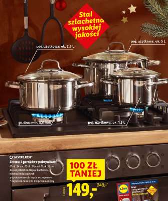 Zestaw 3 garnków z pokrywkami