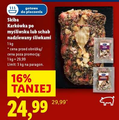 Skiba Karkówka po myśliwsku lub schab nadziewany śliwkami