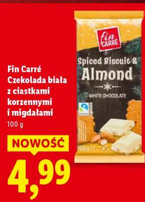 Fin Carré Czekolada biała z ciastkami korzennymi i migdałami