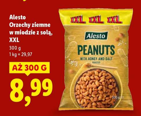 Alesto Orzechy ziemne w miodzie z solą, XXL