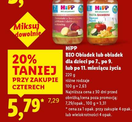 HIPP BIO Obiadek lub obiadek dla dzieci