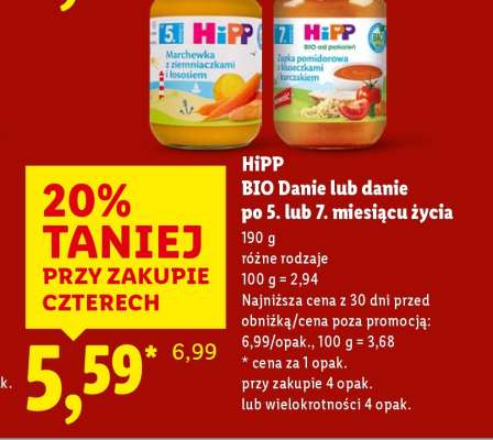 HiPP BIO Danie lub danie po 5. lub 7. miesiącu życia