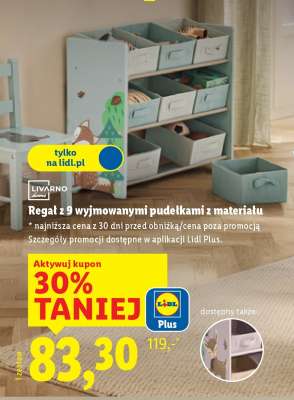 Regał z 9 wyjmowanymi pudełkami z materiału