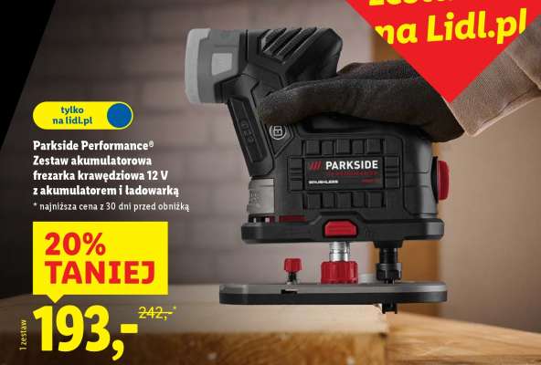 Parkside Performance® Zestaw akumulatorowa frezarka krawędziowa 12 V z akumulatorem i ładowarką