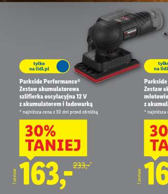 Parkside Performance® Zestaw akumulatorowa szlifierka oscylacyjna 12 V z akumulatorem i ładowarką