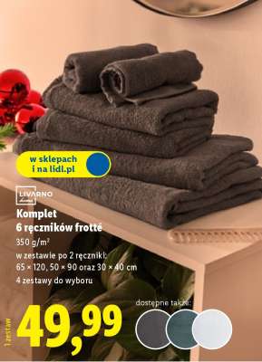 Komplet 6 ręczników frotte