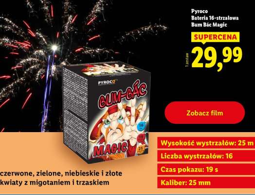 Pyroco Bateria 16-strzałowa Bum Bác Magic