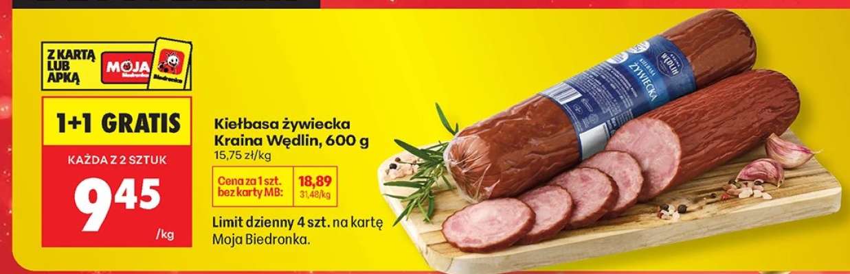 Kiełbasa Żywiecka Kraina Wędlin 600 g