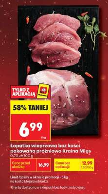 Łopatka wieprzowa bez kości pakowana próżniowo Kraina Mięs