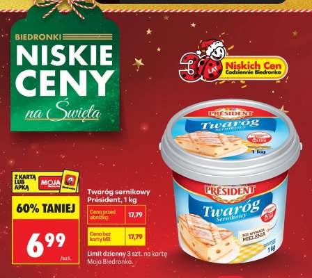 Twaróg sernikowy PRÉSIDENT 1 kg